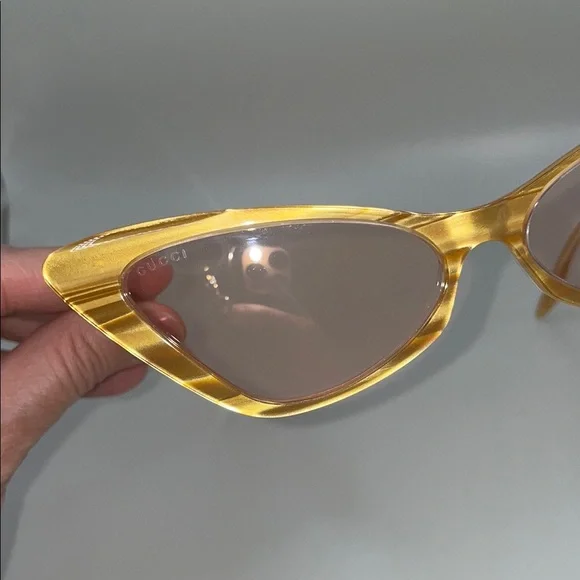 Gucci Women's Gold Cat-Eye Glasses - Picture 7 of 10